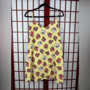 Cowboys and Angels Yellow Western Cowboy Eccentric Quirky Pattern Mini Dress